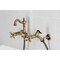 Kingston Brass Two-Handle Wall Mount Bridge Kitchen Faucet with Brass Sprayer, Antique Brass KS2443AXBS - alternate 6