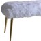 Homeroots 18in White and Gold Upholstered Faux Fur Bench 347539 - alternate 5