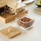 Basicwise Set of 4 Square Glass Jars with Bamboo Lids and Wooden Tray - Square Charcuterie, Snack QI004711.4 - alternate 9