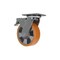 Vestil Polyurethane Swivel With Total Brake Caster 6 In. x 2 In. 1210 lb Orange/Silver CST-VE-6X2PUA-SWTB - alternate 5
