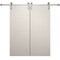 Sartodoors Modern Double Barn Door 84 x 96 inches, Ego 5000 Painted White Oak, 14FT Silver Rail Track Set, S EGO5000DB-S-PWO-8496 - alternate 1