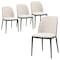 Leisuremod Tule Dining Side Chair with Velvet Seat and Steel Frame, Walnut/Beige, 4PK TCWN18BG4 - alternate 1