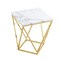 Homeroots 22" Gold And White Stone Square End Table 543888 - alternate 9