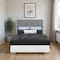 Homeroots White and Gray Wood And Upholstery Lighted Queen Bed Frame 634349 - alternate 1