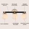 Jonathan Y Modernist Globe 24" 3-Light Metal/Frosted Glass Modern Contemporary LED Vanity, Brass Gold/Black JYL3542A - alternate 12