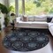 Homeroots 8' Blue Charcoal And Gray Round Medallion Washable Indoor Outdoor Area Rug 587700 - alternate 8