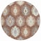 Homeroots 8' Brown Ivory And Taupe Round Southwestern Washable Indoor Outdoor Area Rug 615124 - alternate 8
