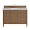 James Martin Vanities Brittany 48" Single Vanity, Pecan w/ 3 CM White Zeus Silestone Top 655-V48-PCN-3WZ - alternate 1
