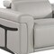 Homeroots 166" Light Gray Top Grain Leather Reclining Metal USB Sofa 720377 - alternate 8