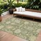 Homeroots 10' X 14' Artichoke Green Ivory And Tan Floral Washable Indoor Outdoor Area Rug 605186 - alternate 1