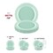Smarty Had A Party 7.5" Turquoise Vintage Round Disposable Plastic Appetizer/Salad Plates (120 Plates), 120PK 867TQ-CASE - alternate 10