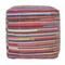 Homeroots 18" Red And Black Cotton Cube Striped Pouf Ottoman 534109 - alternate 9