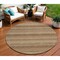 Homeroots 8' Orange And Copper Round Striped Washable Indoor Outdoor Area Rug 610608 - alternate 1