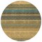 Homeroots 8' Wheat Brown And Teal Blue Round Striped Washable Indoor Outdoor Area Rug 614853 - alternate 8