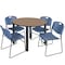 Regency Round Kee Breakroom Table W/ 4 Zeng Stack Chairs, 48 in W, 48 in L, Noble Oak TB48RNDNOBPBK44BE - alternate 1
