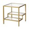 Homeroots 22" Brass And Clear Glass And Steel Square End Table With Two Shelves 544211 - alternate 9