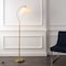 Jonathan Y Devon 60.5" Modern Glam Metal Arc LED Floor Lamp with Pleated Shade, Brass Gold/White JYL1148A - alternate 11