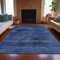 Homeroots 8' X 10' Blue And Charcoal Floral Washable Indoor Outdoor Area Rug 631014 - alternate 7