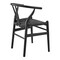 Homeroots Set of Two Black Solid Wood Wishbone Back Dining Arm Chairs 653936 - alternate 9