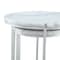 Homeroots Set of Two 22" Silver and White Marble Round Nested Tables 543884 - alternate 9