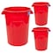 Magnum Tool 44 Gallon Trash Can, High-Vis Red, Construction Grade, Heavy Duty Plastic, 3PK CMTC-C000-44R03 - alternate 1