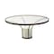 Homeroots 36" Antiqued Gold And White Glass Iron and Marble Round Pedestal Coffee Table 376310 - alternate 1
