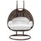 Leisuremod Mendoza Dark Brown Wicker Hanging 2 person Egg Swing Chair with Whie Cushions MSCDBR-53W - alternate 9