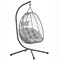 Leisuremod Summit Foldable Egg Swing Chair with Stand, Grey UV-Resistant Wicker, & Weatherproof SSCGR-35LGR - alternate 1