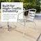 Flash Furniture Round Table Set, Aluminum, Plastic, Stainless Steel, Grey TLH-ALUM-24RD-017BCHR2-GG - alternate 12