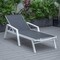 Leisuremod Marlin Patio Chaise Lounge Chair with Armrests in White Aluminum Frame, Black MLAW-77BL - alternate 10