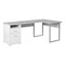 Homeroots 78" Gray and Silver L Shape Computer Desk With Two Drawers 333446 - alternate 1