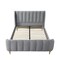 Homeroots Gray Solid Wood King Tufted Upholstered Velvet Bed Frame 544851 - alternate 9