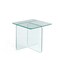 Homeroots 16" Clear Glass Square Cross Legs End Table 635685 - alternate 6