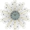 Homeroots 27" Gold Silver And Metal And Faux Crystals Silent Analog Sunburst Wall Clock 626372 - alternate 5