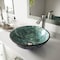 Vigo Giovanni Oceania Blue Glass 17 in. L x 17 in. W x 6 in. H Round Vessel Bathroom Sink VG07049 - alternate 7