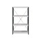 Homeroots 43" Antiqued White And Black Metal and Wood Four Tier Etagere Bookcase 486309 - alternate 1