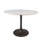 Homeroots 40" White And Black Rounded Marble And Iron Pedestal Base Dining Table 517851 - alternate 1