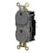 Hubbell Wiring Device-Kellems Straight Blade Receptacle, 5-15R, 15 A, 125V AC, 2 Pole, 3 Wire, Surface Mount, Grounded HBL5262STGYTR - alternate 1