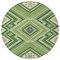 Homeroots 8' Green Ivory And Beige Round Tribal Washable Indoor Outdoor Area Rug 598120 - alternate 6