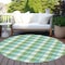 Homeroots 8' Lime Green Aqua And Beige Round Plaid Washable Indoor Outdoor Area Rug 601406 - alternate 7