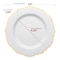 Smarty Had A Party 7.5" White with Gold Rim Round Blossom Disposable Plastic Appetizer/Salad Plates (120 Plates), 120PK 4847WHG-CASE - alternate 9