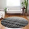 Homeroots 8' Black Ivory And Gray Round Ombre Washable Indoor Outdoor Area Rug 602823 - alternate 9