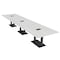 Skutchi Designs Rectangle Conference Table With Power, 48 in W, 192 in L, White HAR-REC-48X192-DOU.BK-WA7976-EBLK - alternate 1