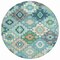 Homeroots 8' Teal Blue Beige And Ivory Round Southwestern Washable Indoor Outdoor Area Rug 632283 - alternate 7