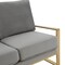 Leisuremod Jefferson Contemporary Velvet Loveseat with Gold Frame, Light Grey JAG53LGR - alternate 7