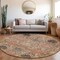 Homeroots 8' Khaki Terra Cotta And Black Round Damask Washable Indoor Outdoor Area Rug 603319 - alternate 9