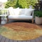 Homeroots 8' Terra Cotta Copper And Green Round Abstract Washable Indoor Outdoor Area Rug 604823 - alternate 9