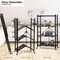 Simple Deluxe HealSmart Heavy Duty 4-Tier Foldable Metal Rack, 28.0in D x 13.4in W x 49.2in H Storage Shelving Un HKSHLFFOLD28154904BB - alternate 7
