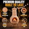 Vintiquewise Outdoor Clay Chiminea Fireplace Sun Design Wood Burning Fire Pit with Metal Stand, Terra Cotta QI004631.TC - alternate 7