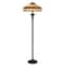 Homeroots 61" Bronze 2-Light Traditional Floor Lamp, Purple and Ivory Abstract Tiffany Glass Empire Shade 526315 - alternate 1